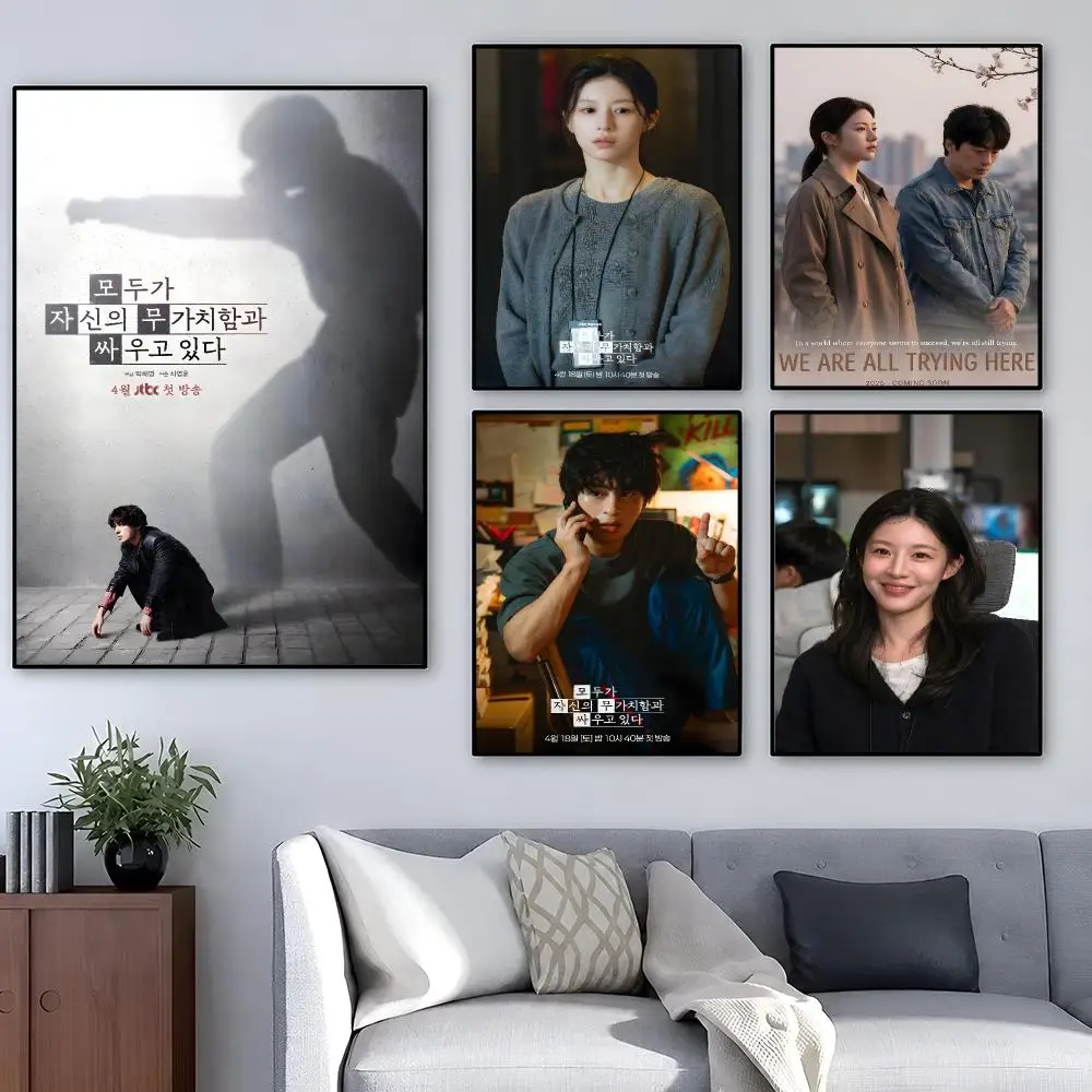 「私たちは皆、ここで努力している」韓国ポスター、ポップアート - Korean Arts And Lifestyle のレビューと価格